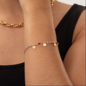 Pulsera Chapitas y Minerales