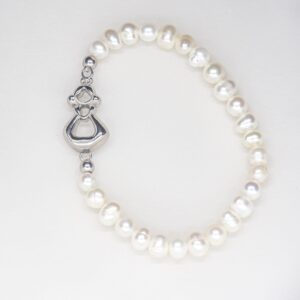 Pulsera Manchega Volumen Perlas. Plata