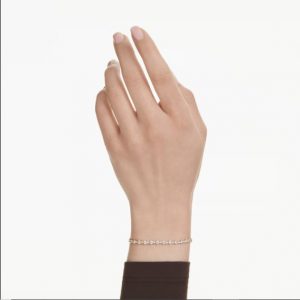 Pulsera Swarovski, Tennis Matrix, Blanca, Oro