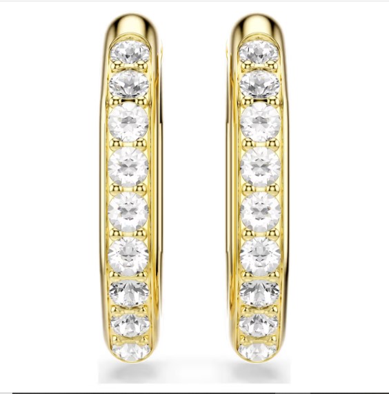 Pendientes de Aro Swarovski, Dextera, Blancos, Baño Oro