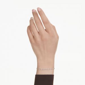 Pulsera Swarovski, Tennis Matrix, Blanca, Oro