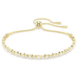 Pulsera Swarovski, Tennis Matrix, Blanca, Oro