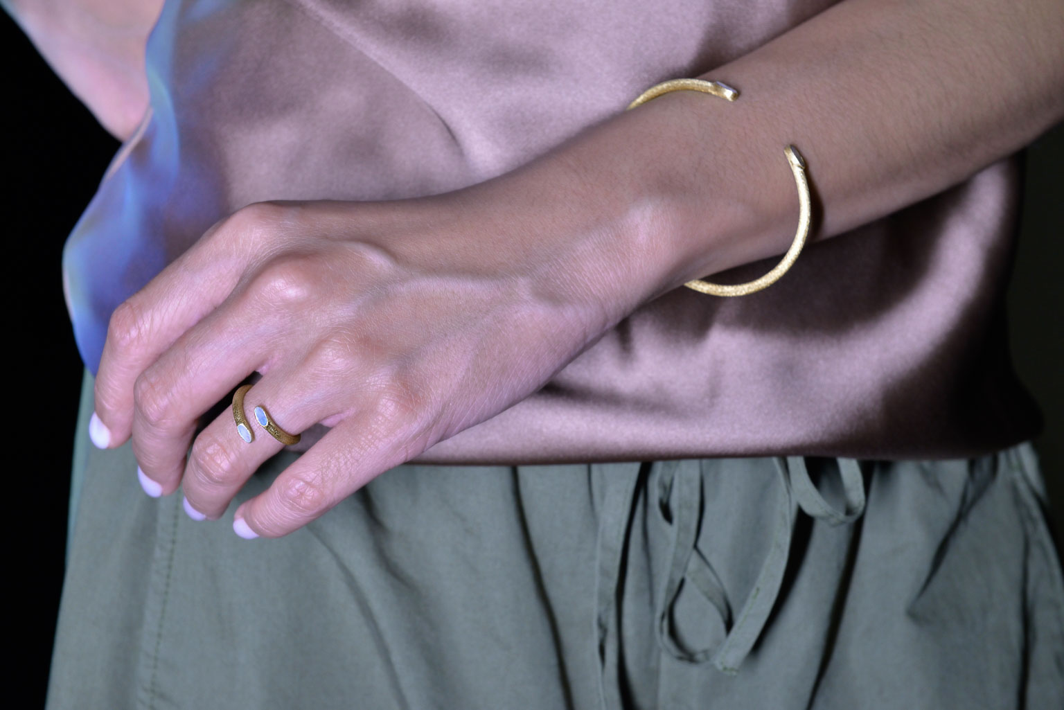 Pulsera Caña Salvatore, Life In Gold, Madre Perla