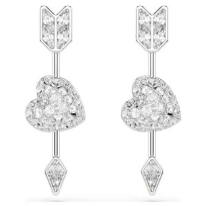 Pendientes Corazón con Flecha Swarovski, Idyllia Blancos