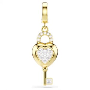 Charm Corazón Con Llave Swarovski, Ydillia Oro