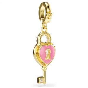 Charm Corazón Con Llave Swarovski, Ydillia Oro