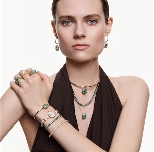 Pendientes Swarovski, Sublima Octogonales Verdes