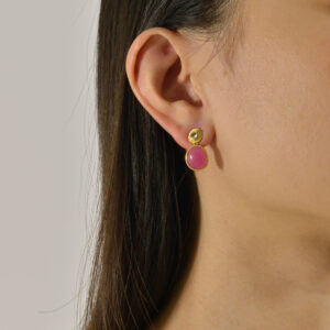 Pendientes Salvatore, Nenuphar Calcedonia y Turmalina