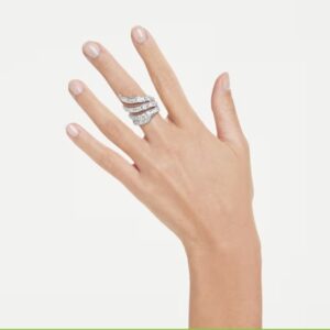 Anillo de cóctel Swarovski, Vienna Cisne Rodio